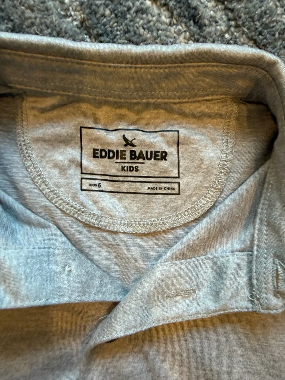 Eddie Bauer Kids Outfit Grey Polo, Navy Shorts Size 6